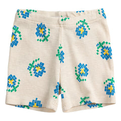 Bobo Choses - Shorts de canalé de algodón orgánico con estampado floral | Crudo