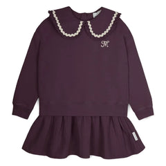 Mipounet - Vestido con cuello Peter Pan Luna | Berenjena