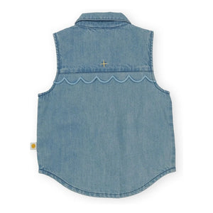 Goldie + Ace - Chaleco Chambray Sin Mangas | Azul