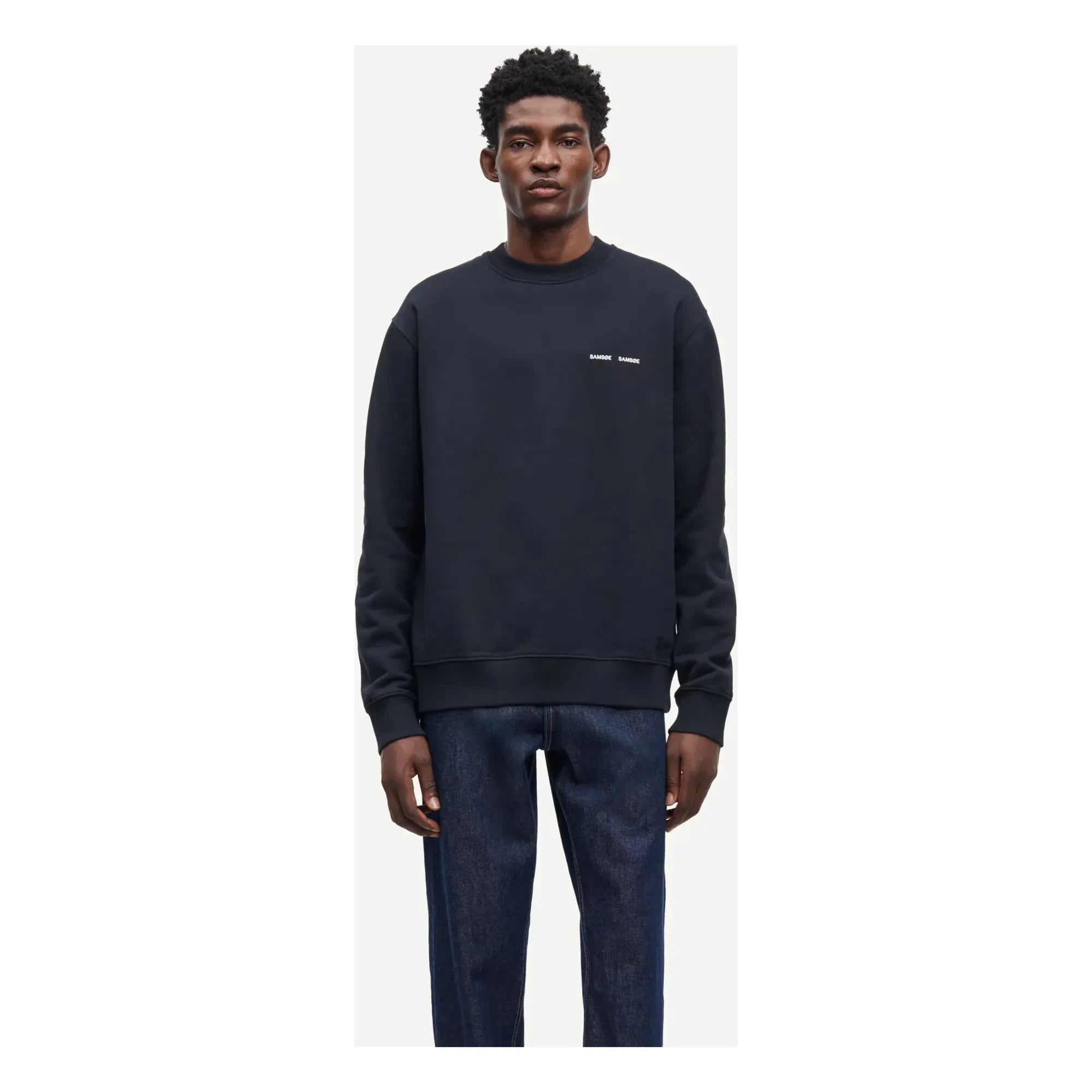 Samsoe Samsoe - Sudadera Norsbro de cuello redondo de algodón orgánico | Azul Oscuro