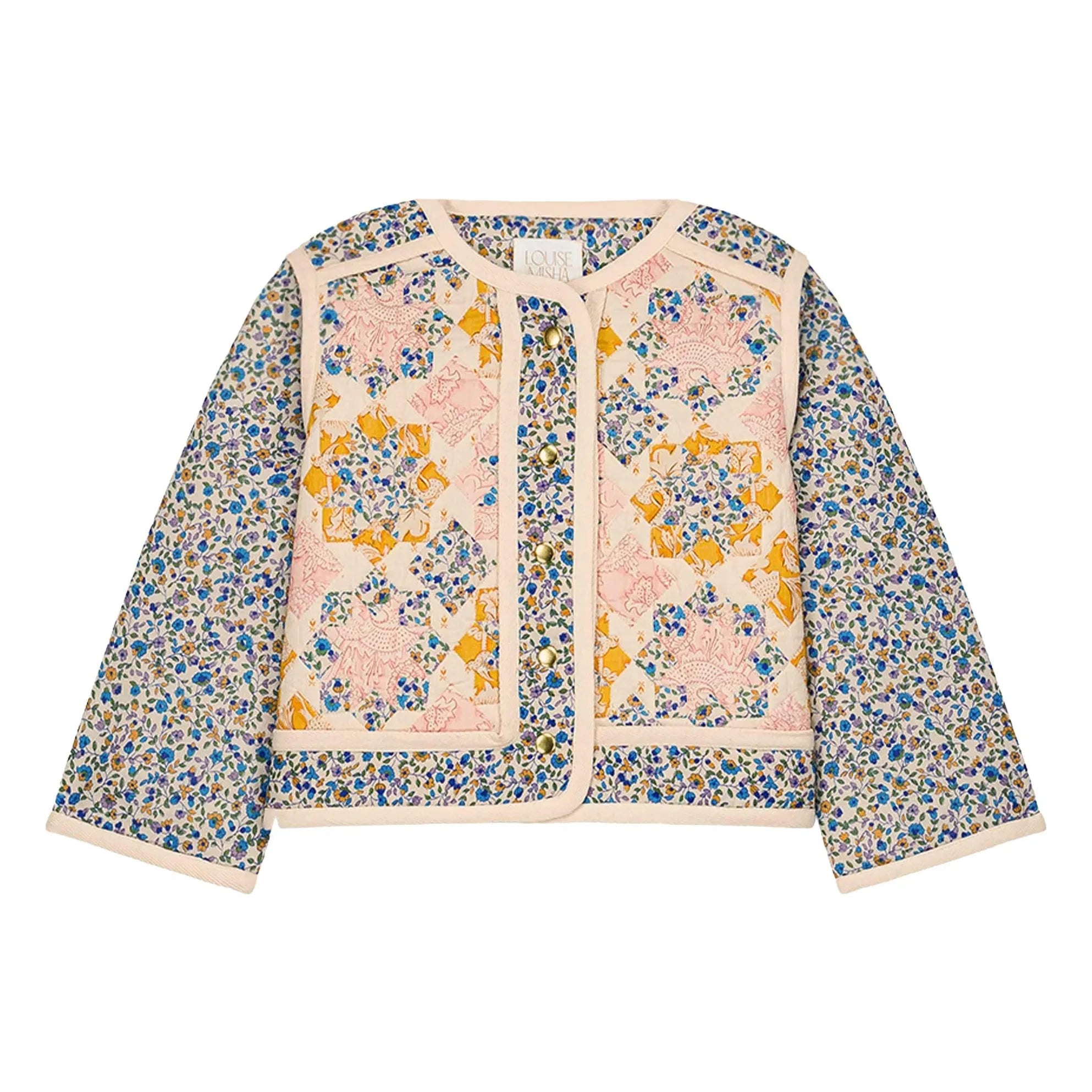 Louise Misha - Chaqueta acolchada Orishane Patchwork | Azul