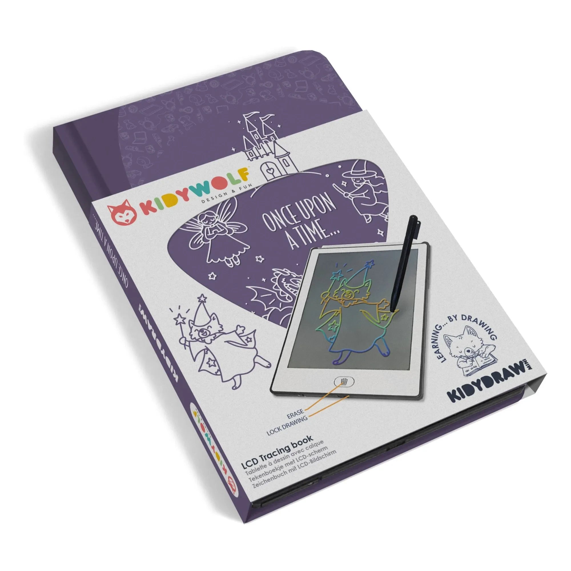 Kidywolf - Pizarra de dibujo Kidydraw Mini | Morado