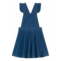 Petit Bateau - Vestido peto vaquero de algodón orgánico | Azul vaquero