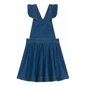 Petit Bateau - Vestido peto vaquero de algodón orgánico | Azul vaquero