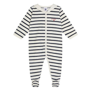 Petit Bateau - Pijama de dormir de algodón orgánico estilo marinero | Blanco