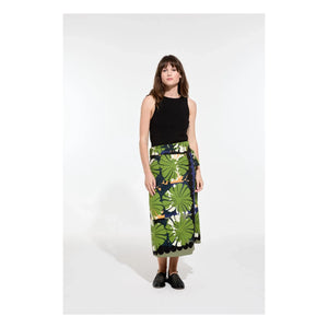 Mapoésie - Falda de popelina Zoé Poppy | Verde oscuro