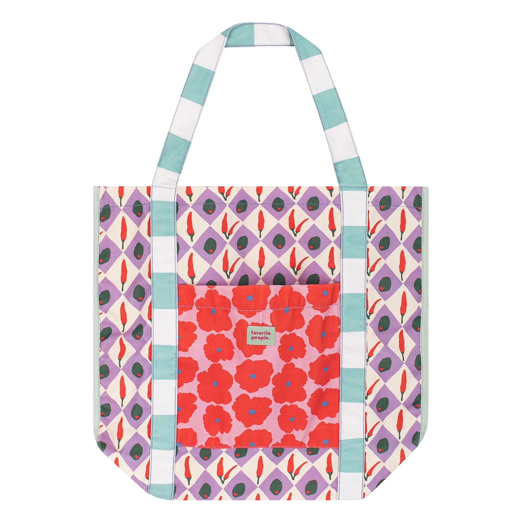 Favorite People - Bolso tote Formaggio Fleuri | Morado