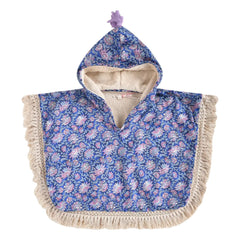 Louise Misha - Poncho de baño Mael de algodón orgánico | Azul oscuro
