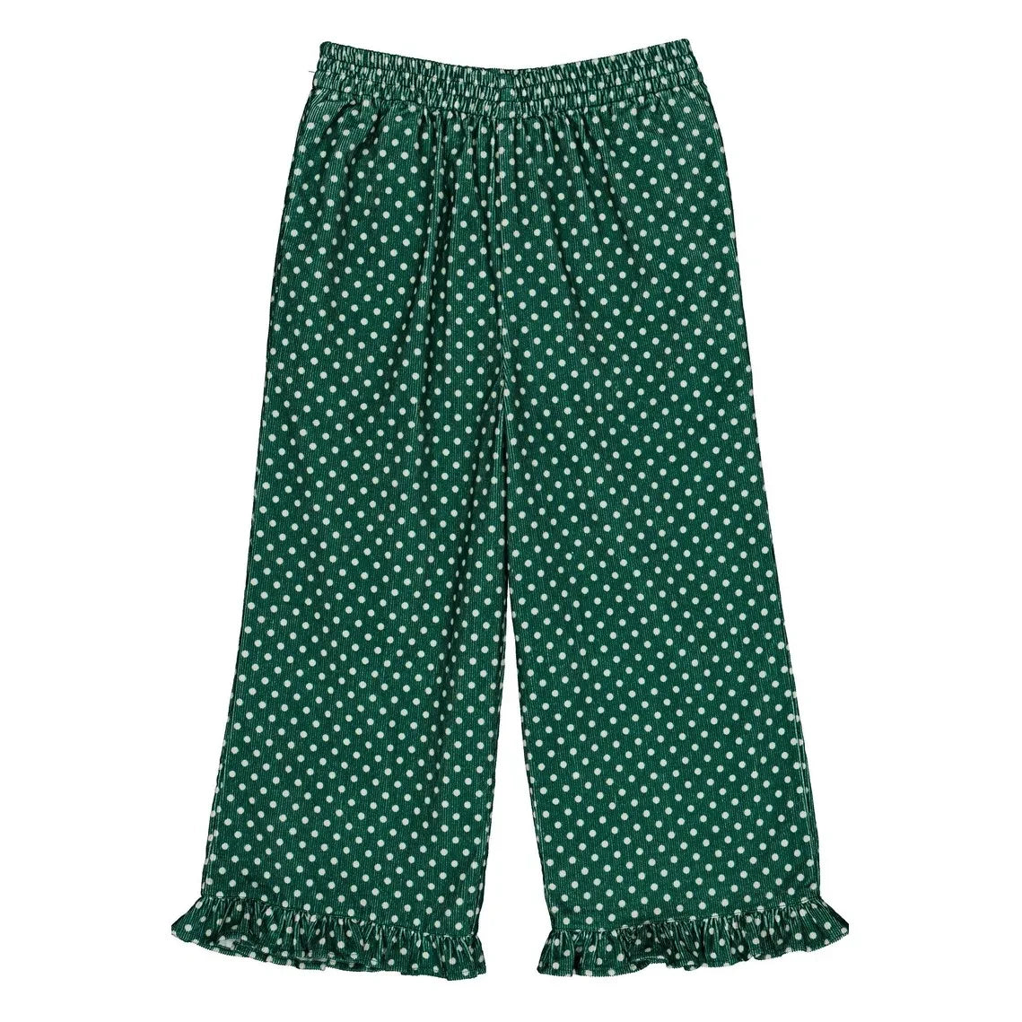 Hello Simone - Malika Pantalón de Pana Acanalado con Lunares | Verde