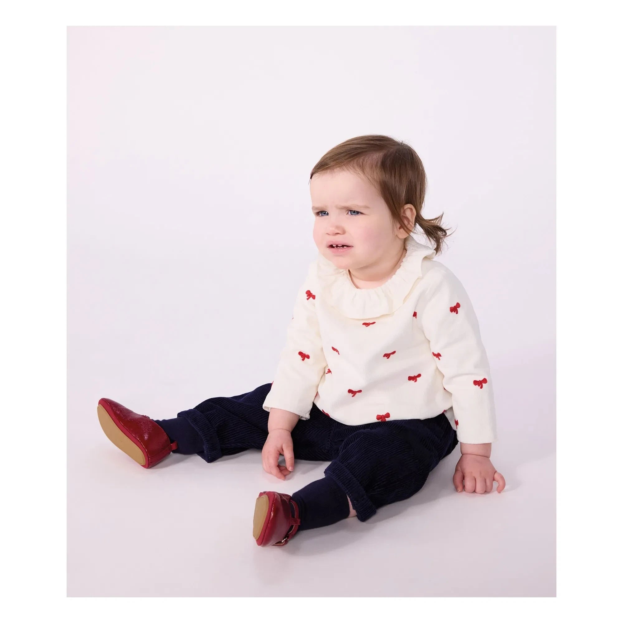 Petit Bateau - Pantalón de terciopelo de algodón orgánico para bebé | Azul noche