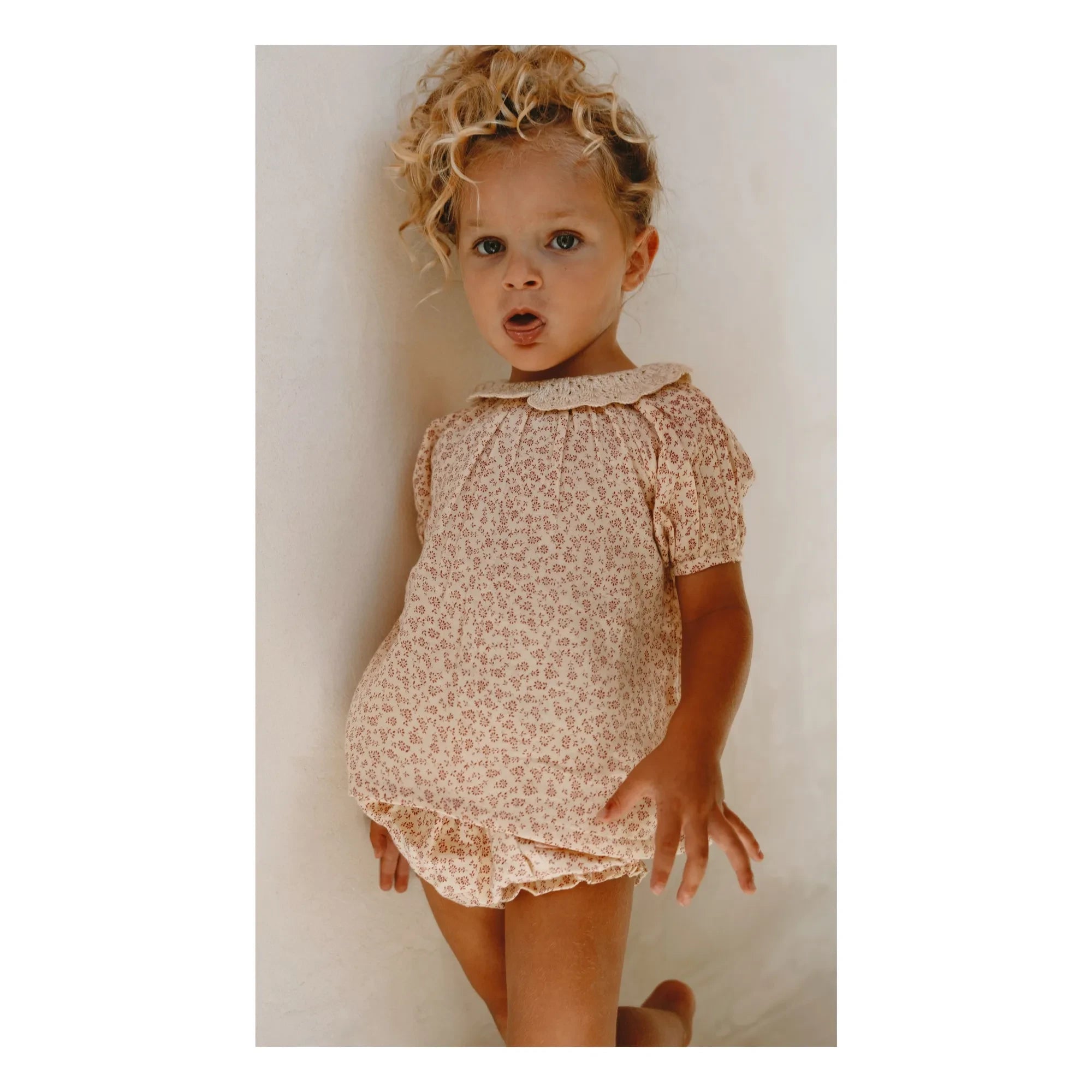 Lilinoa - Braguita con Volantes de Gasa de Algodón Liberty para Niña | Crudo