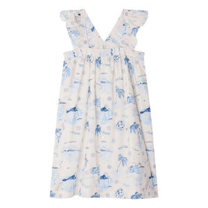 Bonpoint - Vestido Eleana de Algodón Orgánico | Azul Índigo