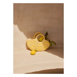 Molo - Bolso de paja de papel limón | Amarillo