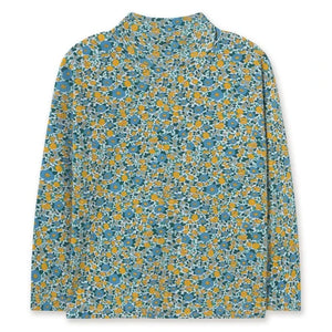 Tinycottons - Jersey de cuello alto a rayas de algodón orgánico | Azul
