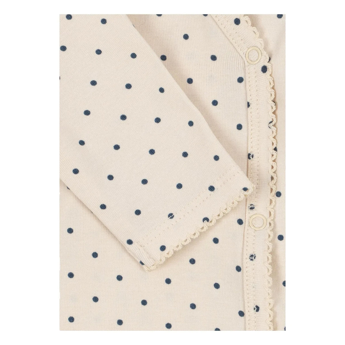 Konges Sløjd - Body de algodón orgánico con cuello cruzado delantero, estampado de lunares | Crudo