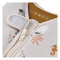 Liewood - Chaleco de natación con criaturas marinas/arena