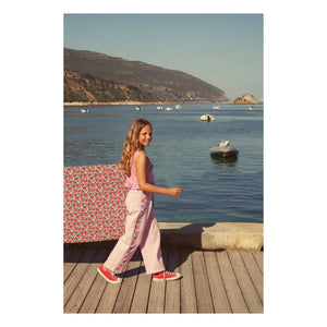 Piupiuchick - Pantalón Flare Fleuri Twill | Rosa