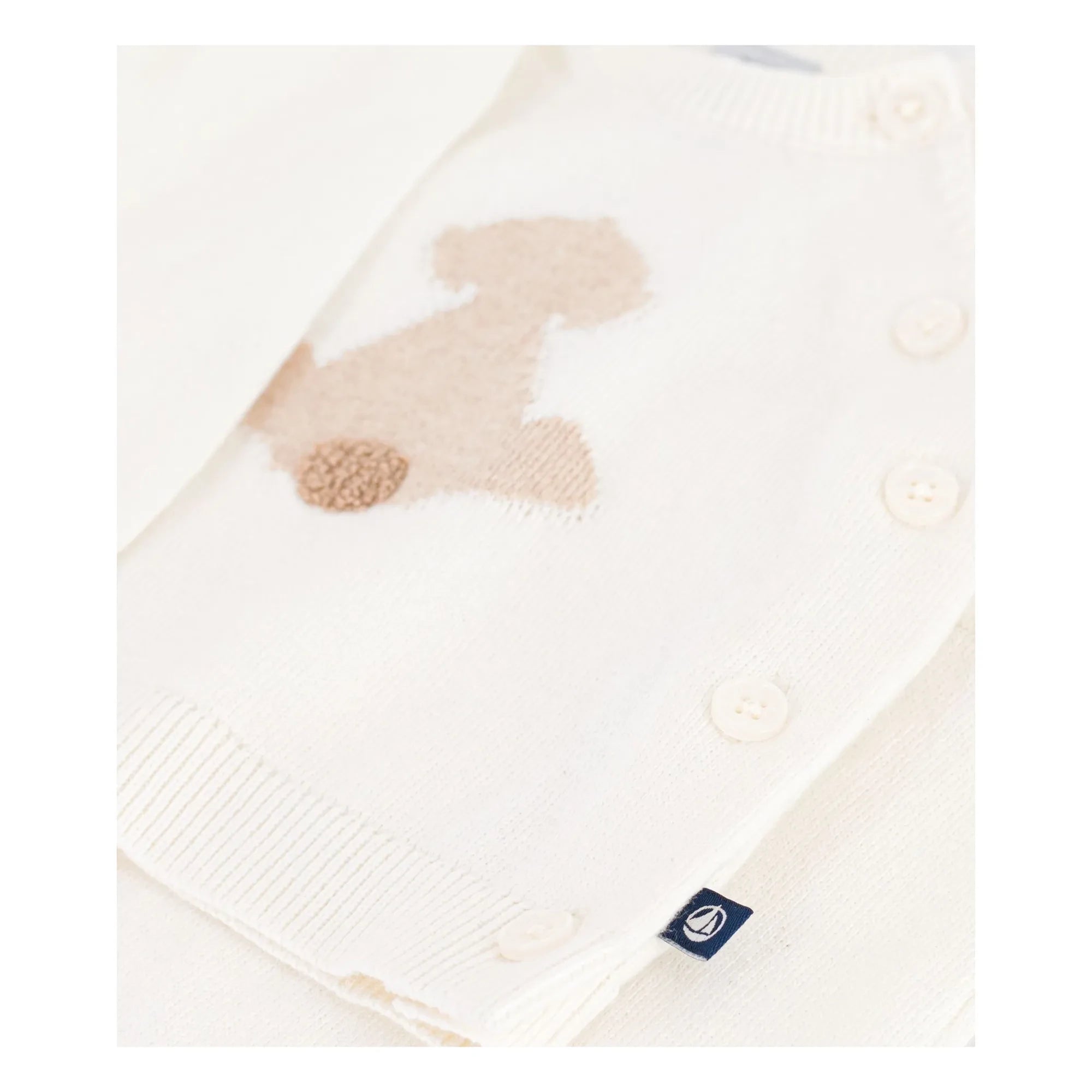 Petit Bateau - Conjunto de suéter y pantalón de punto de algodón orgánico | Crudo