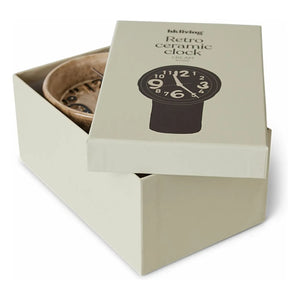 HKliving - Reloj de cerámica retro | Crema