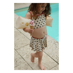 Konges Sløjd - Traje de baño Manon Hearts con falda brillante | Crudo