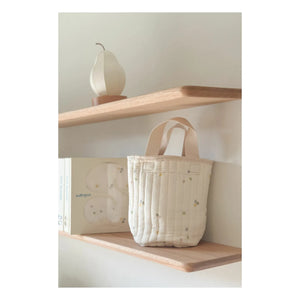 Soft Spot - Cesto de almacenaje Margaritas de algodón orgánico | Crudo