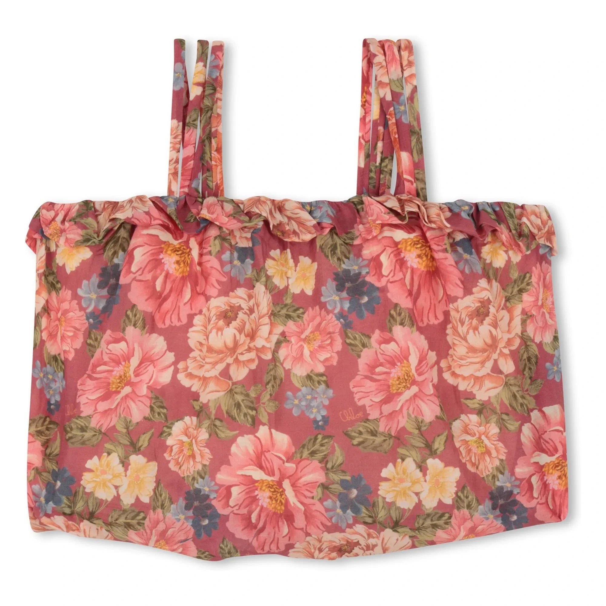 Chloé - Top de Algodón Orgánico con Estampado de Flores | Palisandro
