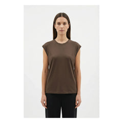 Pomandère - Camiseta de punto de algodón y lino | Marrón oscuro