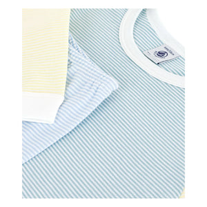 Petit Bateau - Pijama a rayas con bloques de color Milleraies | Verde