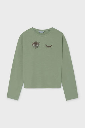 Blusa de manga larga de algodón Mayoral para niños