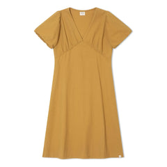 Matona - Vestido de algodón orgánico de largo medio | Mostaza