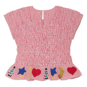 SISSEL EDELBO - Top Smocked Rayas Izquierdas - Colección Infantil | Rojo