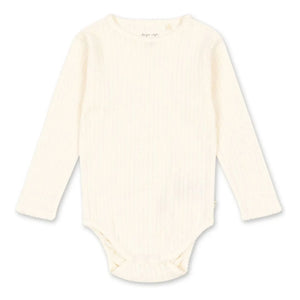 Konges Sløjd - Body de algodón orgánico acanalado Minnie | Crudo