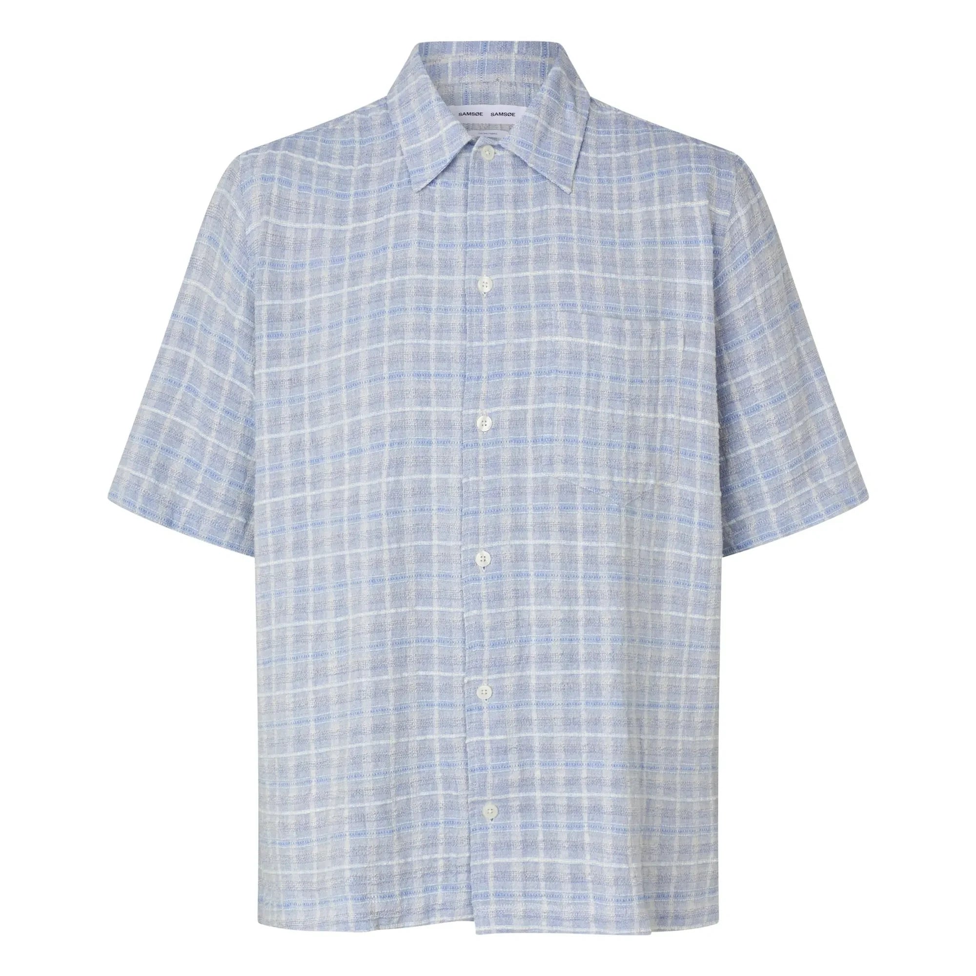 Samsoe Samsoe - Camisa de manga corta de algodón Saayo | Azul claro
