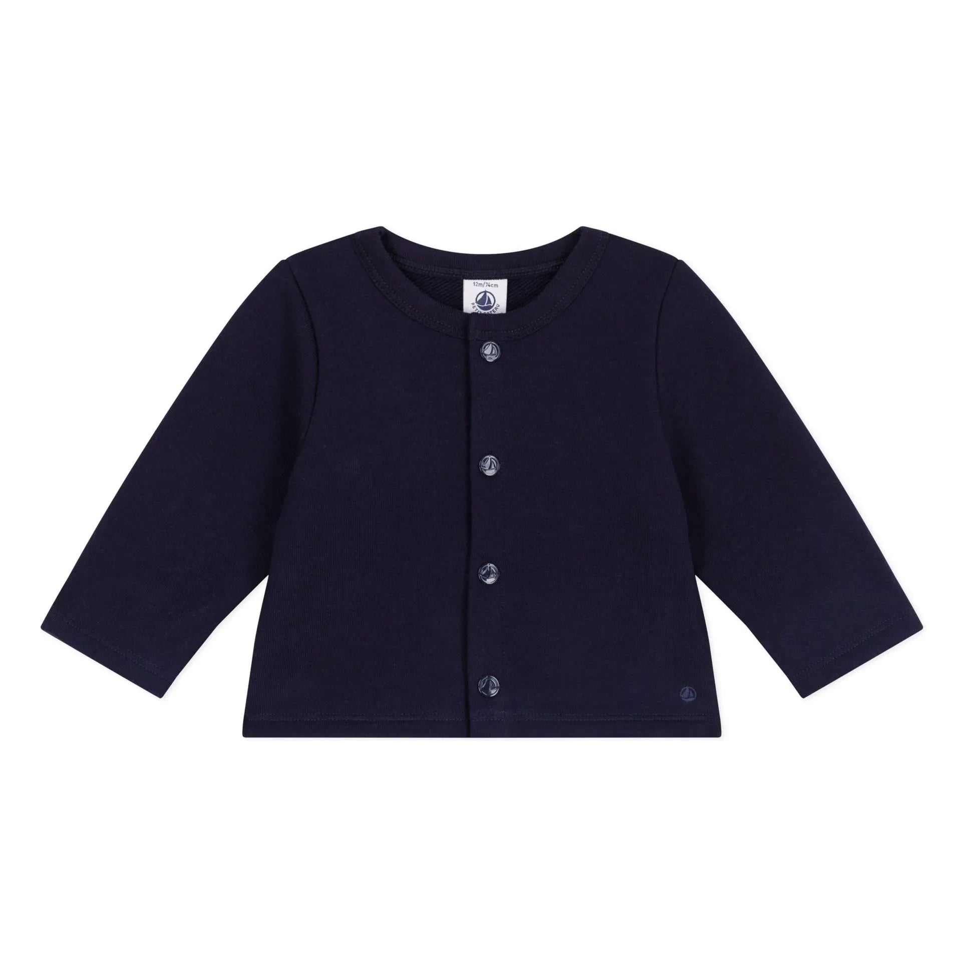 Petit Bateau - Cárdigan de algodón orgánico | Azul noche
