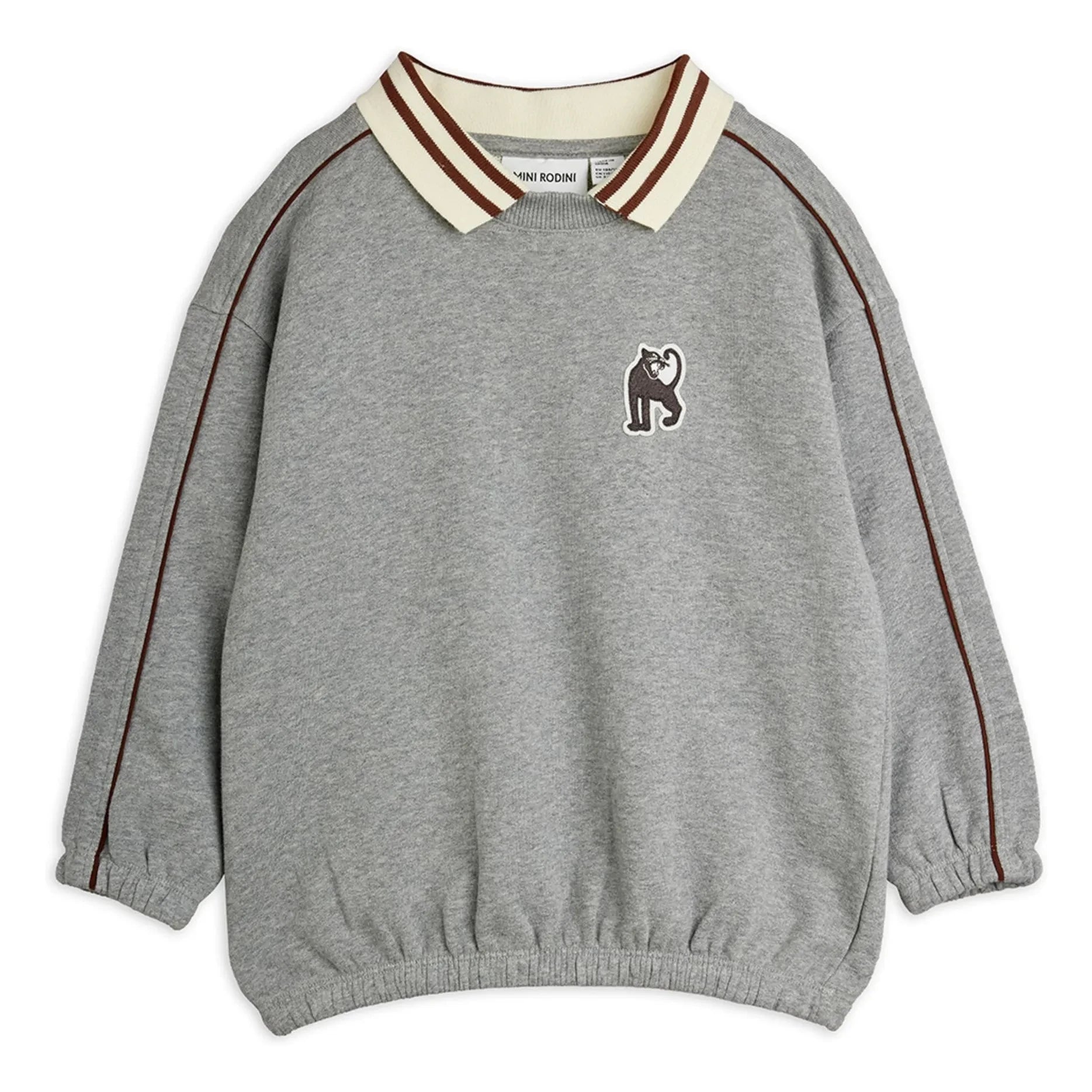 Mini Rodini - Sudadera Panther de algodón orgánico | Gris jaspeado
