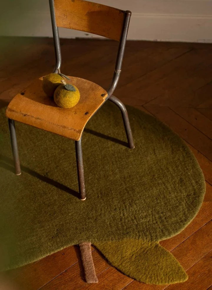 Muskhane - Alfombra Manzana de Fieltro | Verde Musgo