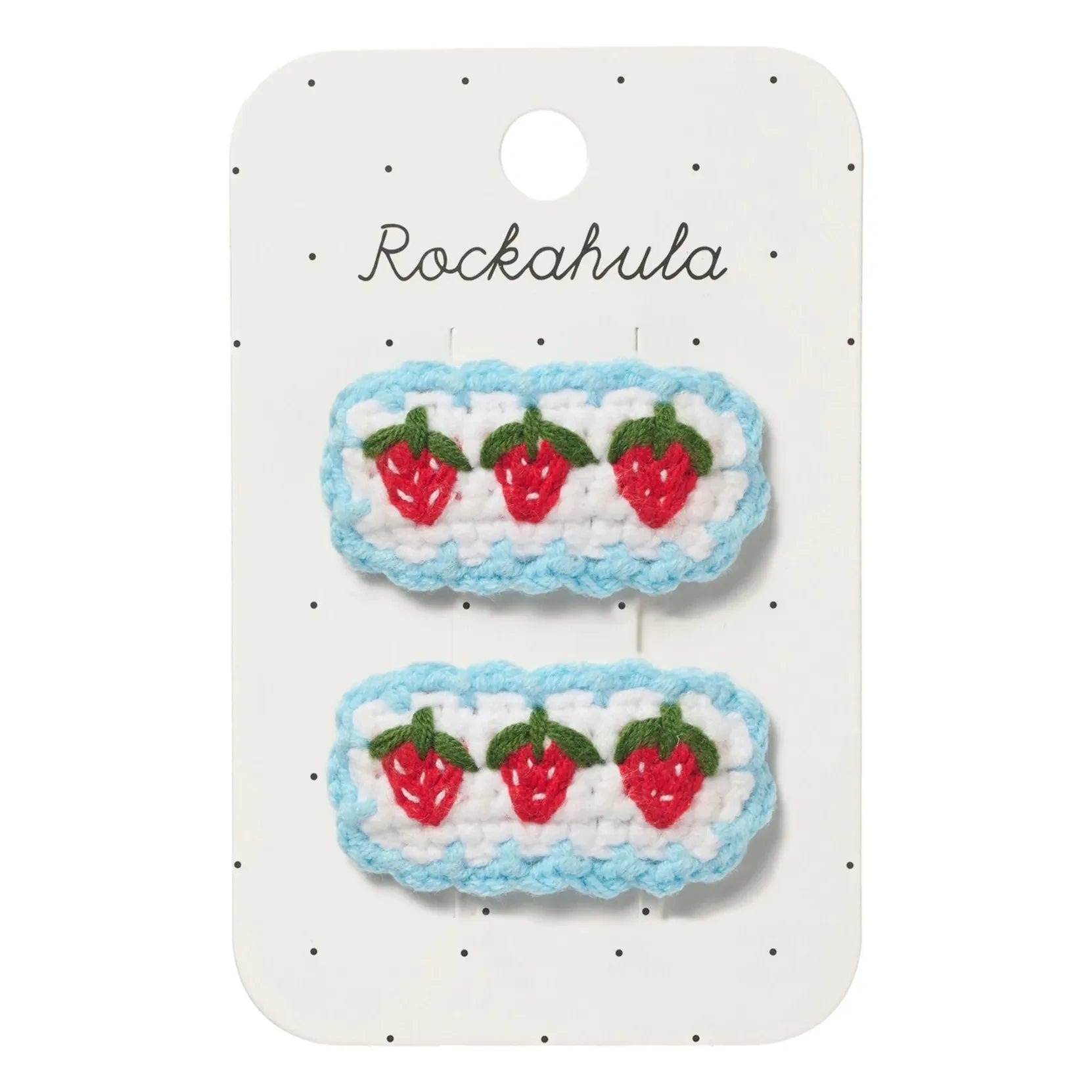 Rockahula Kids - Set de 2 horquillas de fresa con gancho | Blanco