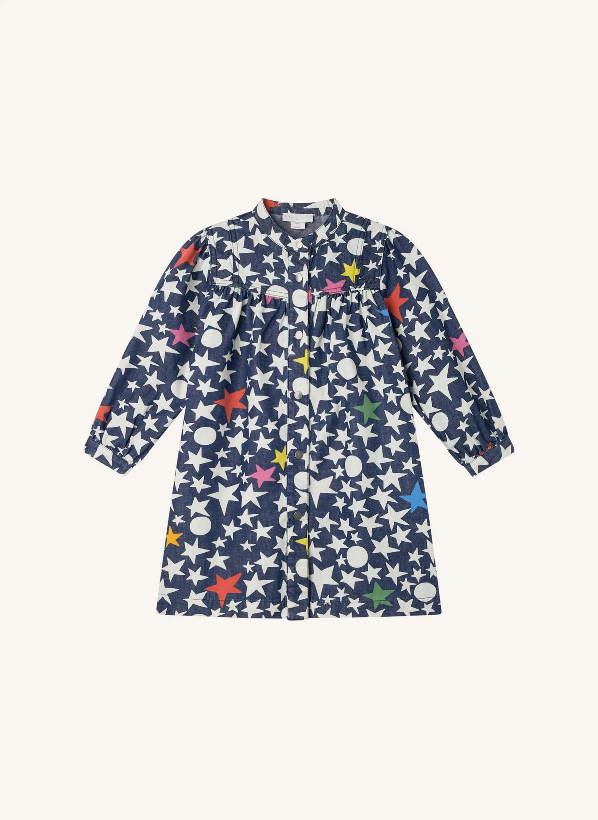 Stella McCartney Kids - Vestido Estampado de Estrellas en Mezclilla | Azul denim