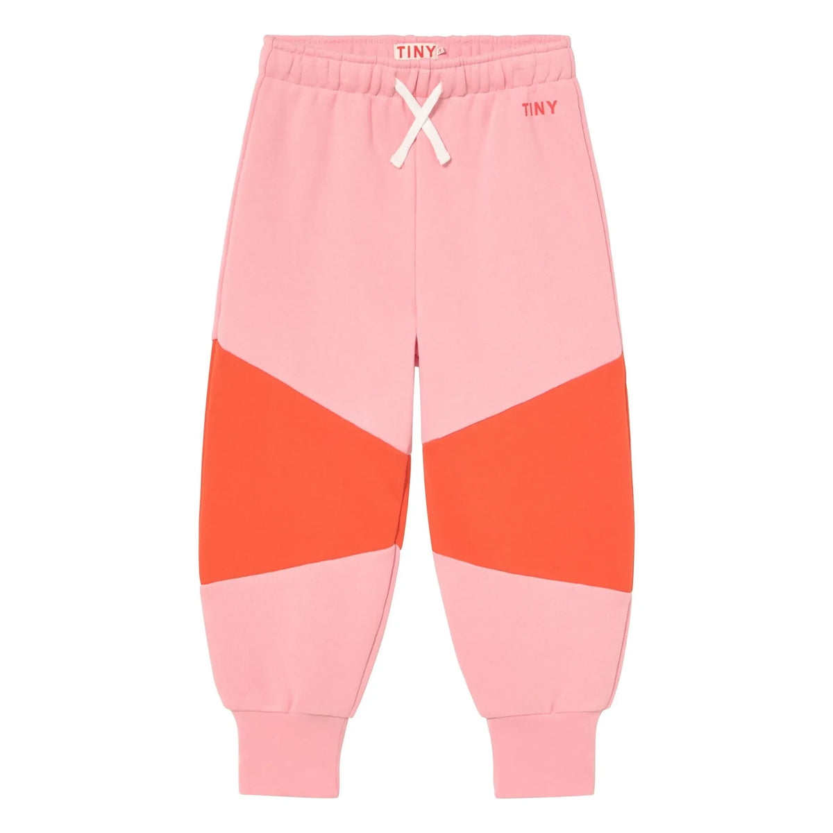 Tinycottons - Tiny jogger de algodón orgánico con bloque de color | Rosa