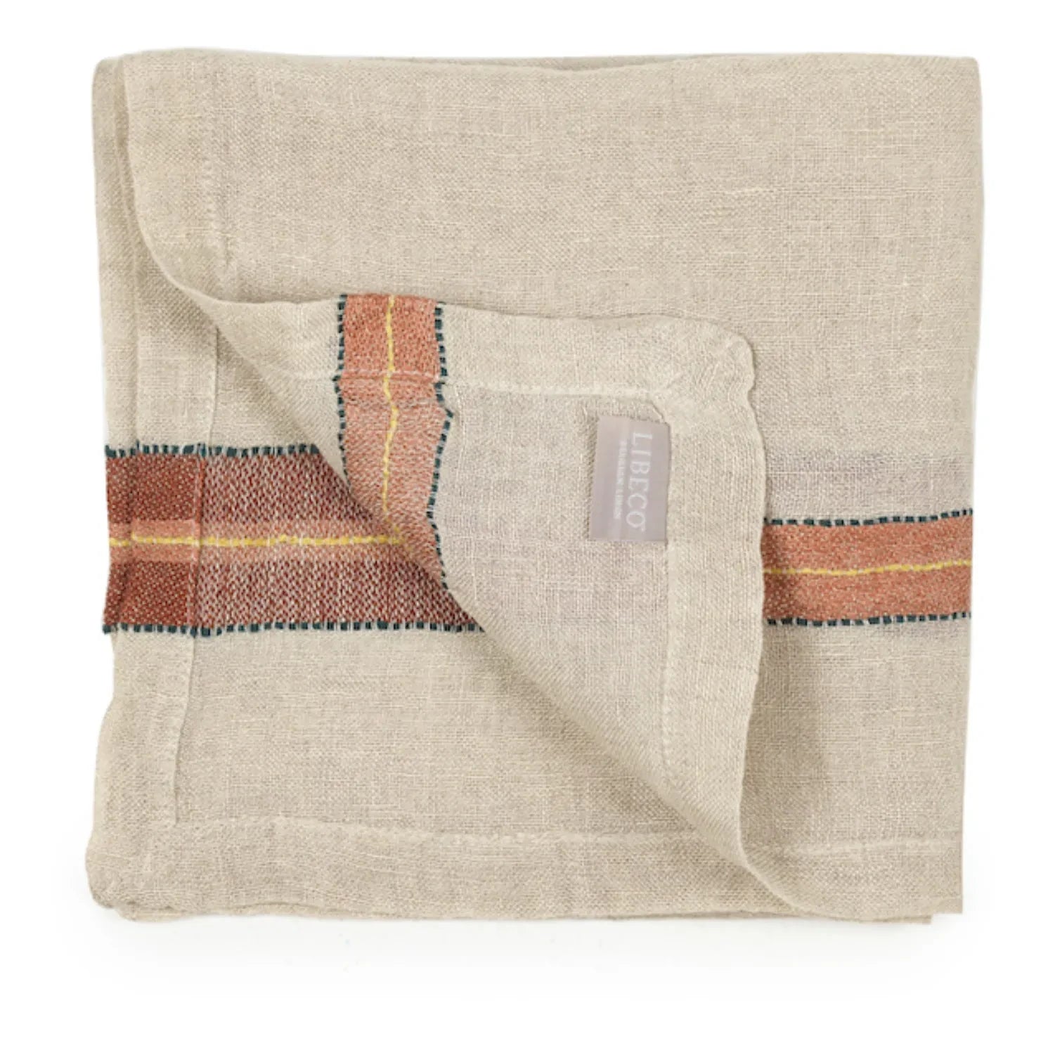 Libeco - Mantel de mesa a rayas | Rojo teja