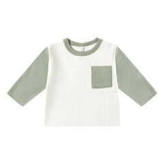 Quincy Mae - Camiseta con bolsillo raglán de algodón orgánico | Verde jade
