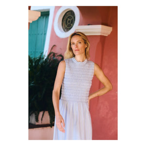 Maria de la Orden - Vestido de algodón a rayas Saint Barth | Azul claro