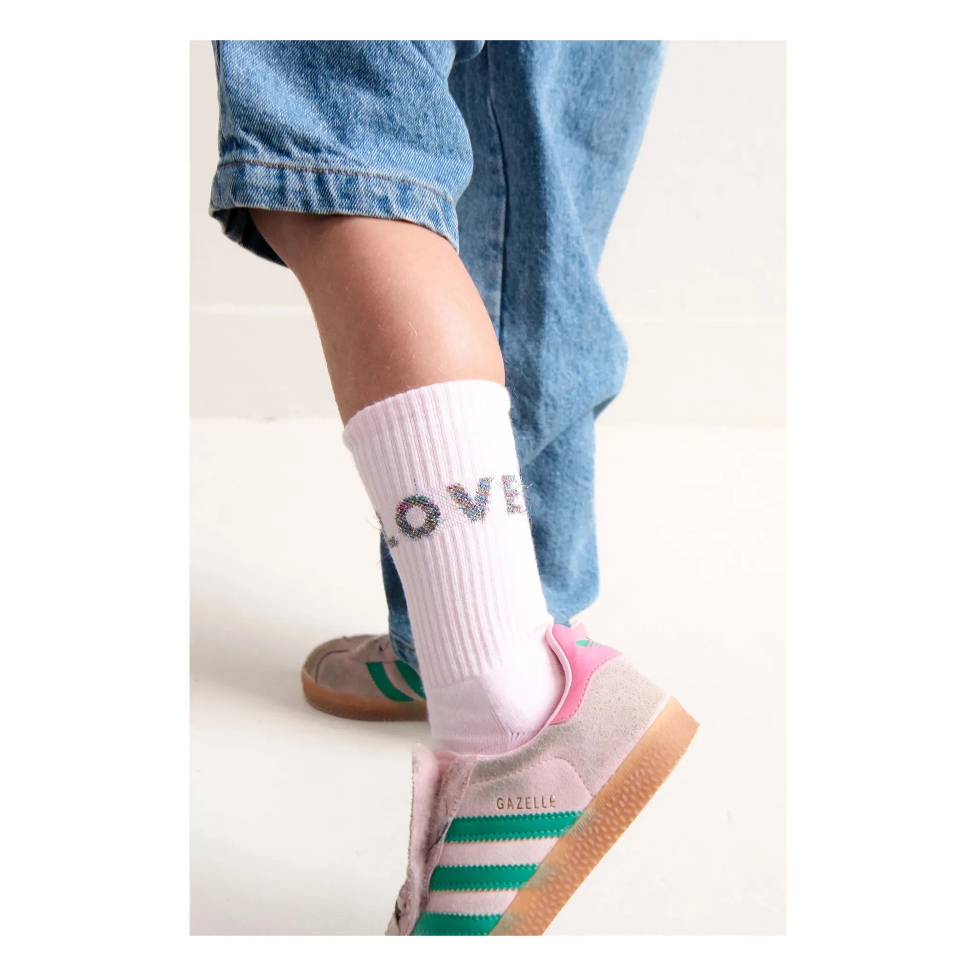 Jenest - Calcetines de Algodón Orgánico Fancy Love | Rosa Pálido