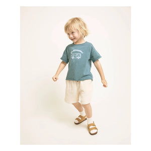 Búho - Go Discover Camiseta de algodón orgánico | Azul pavo real