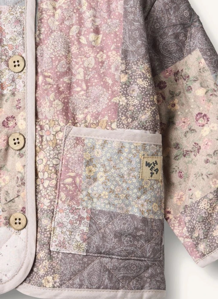 Wheat - Ima Patchwork Chaqueta Acolchada para Bebé de Algodón Orgánico | Rosa Pálido