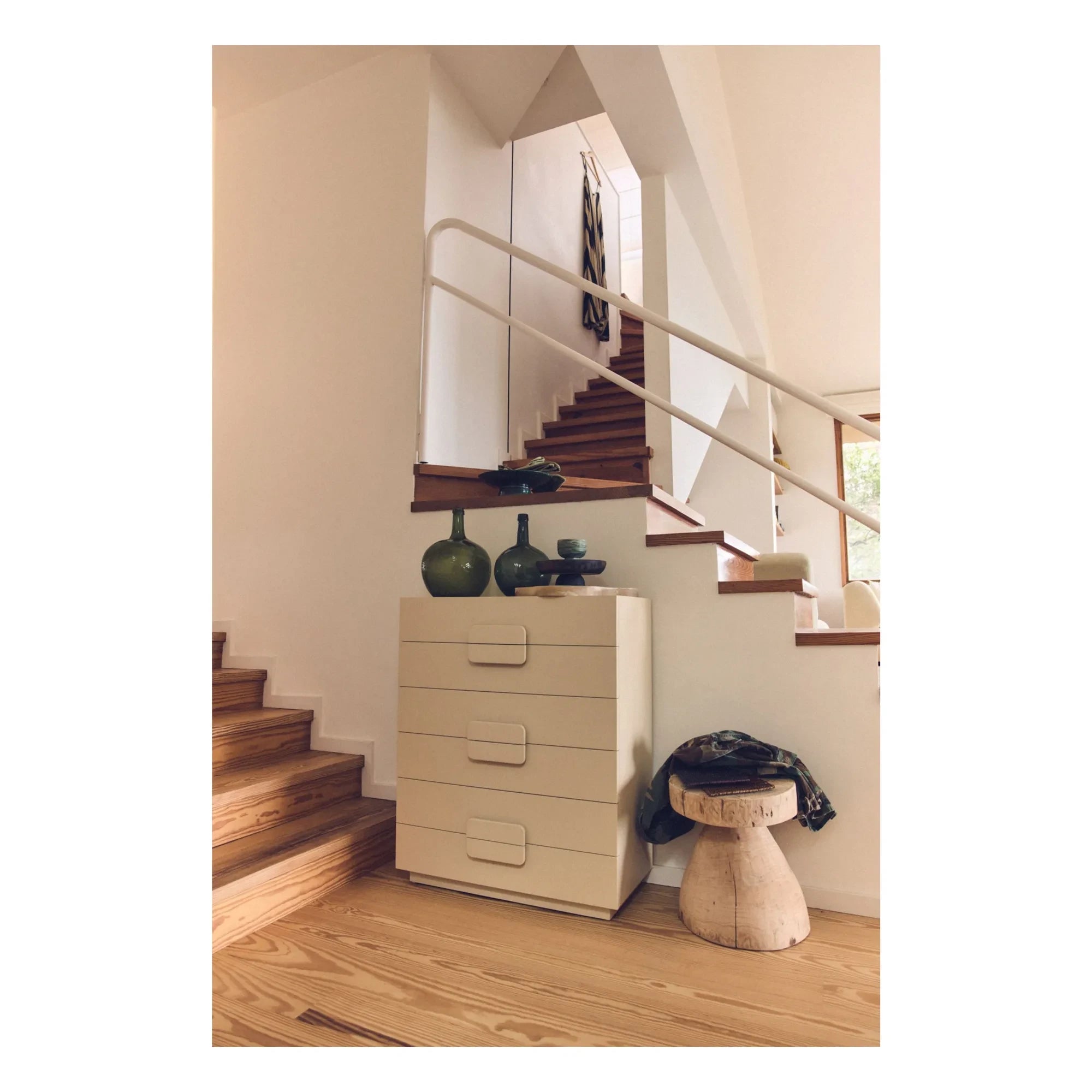HKliving - Cómoda grande de 4 cajones | Crema