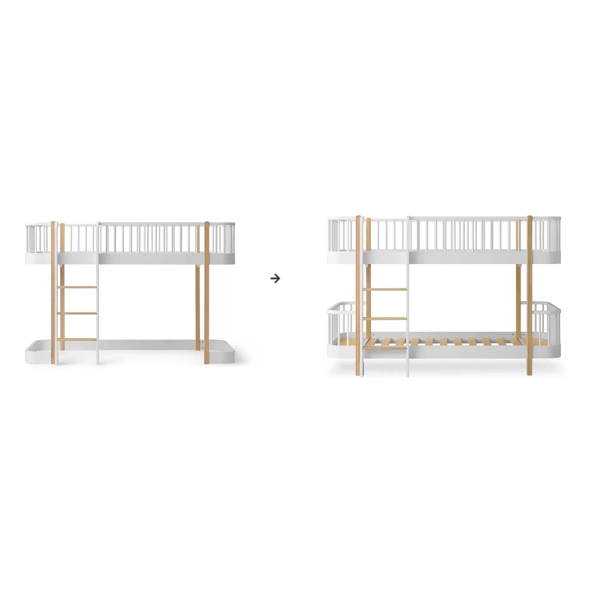 Oliver Furniture - Kit de conversión original, de cama alta a litera, blanco/roble | Roble