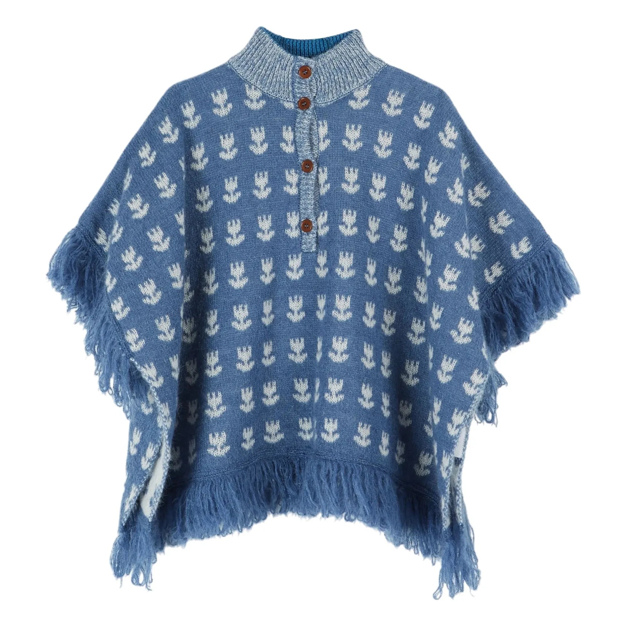 Emile et Ida - Poncho de lana Lale | Azul