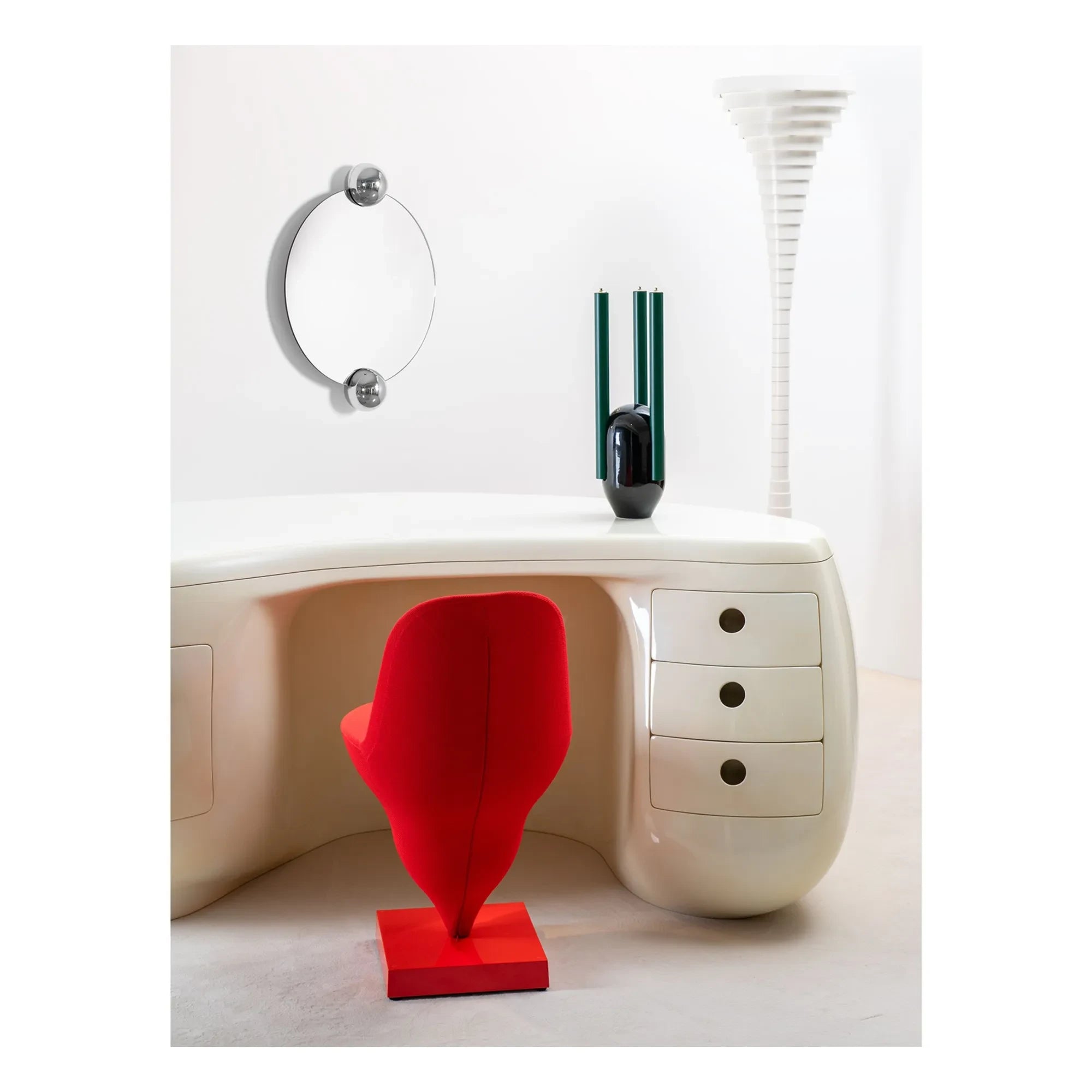 Moustache - Silla Gelato con base roja - Jean-Baptiste Fastrez | Rojo
