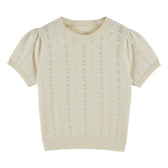 Emile et Ida - Camiseta calada de lino | Crema